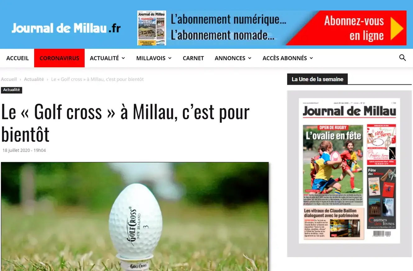 Article de presse journal de millau sur le parc Ludi Golf Parc