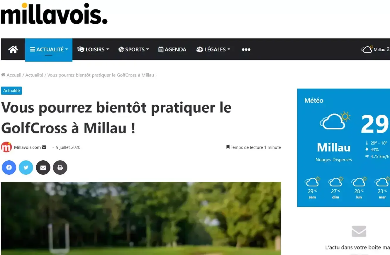 Article de presse millavois sur le parc Ludi Golf Parc