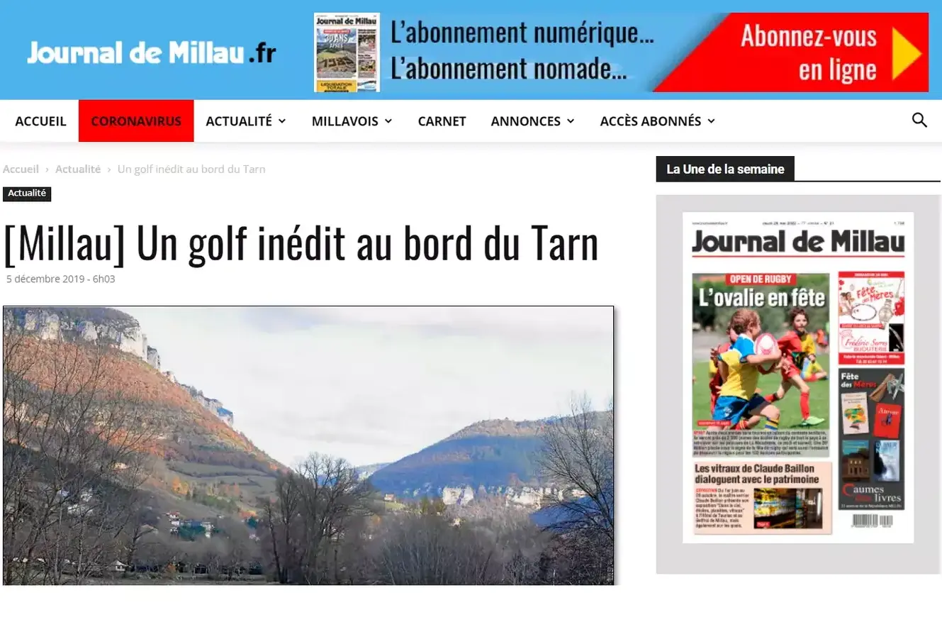 Article de presse midilibre sur le parc Ludi Golf Parc