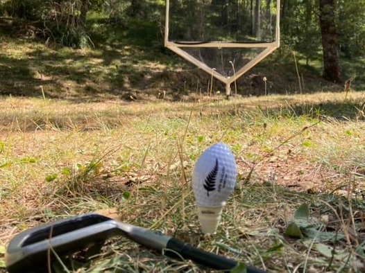 Vue sur un des buts du golf cross